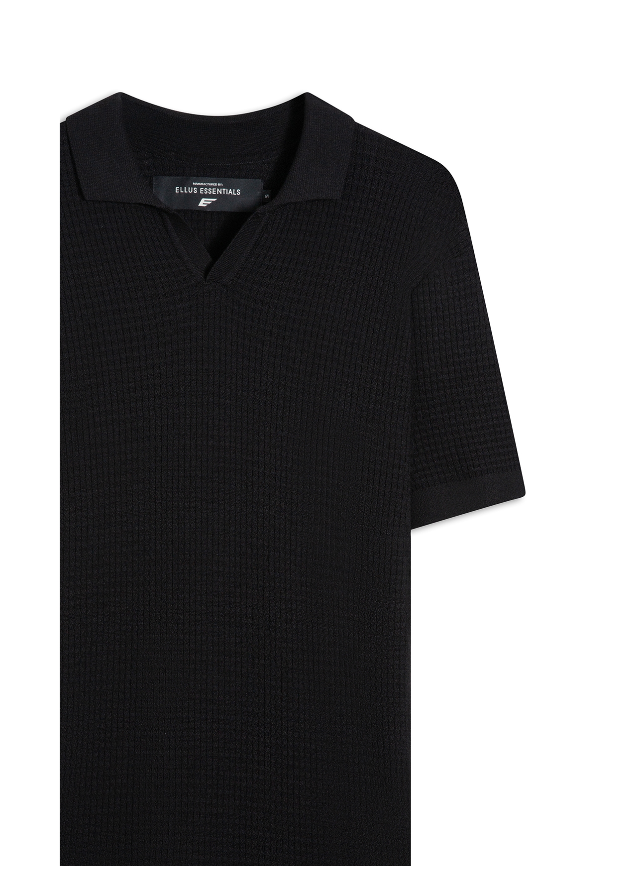 Polo Tricot Blend Waffle Preto