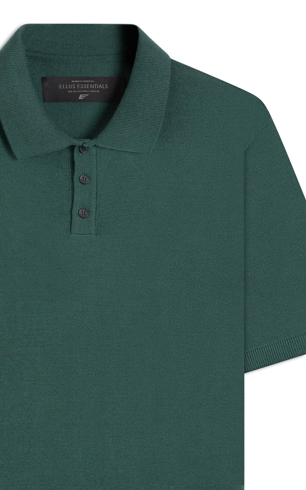 Polo Tricot Cotton Blend Verde Escuro