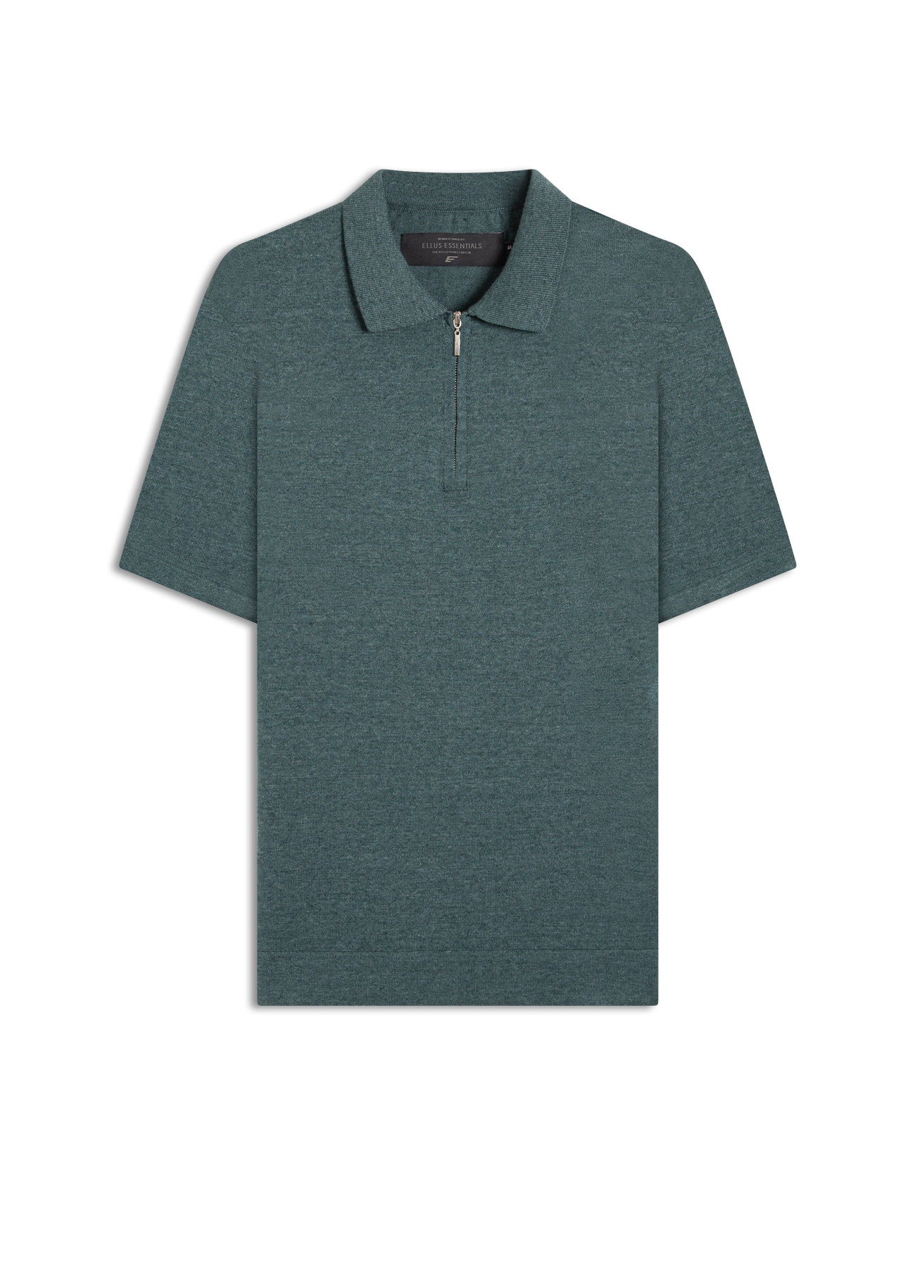 Polo Tricot Cotton Blend Zíper Bottle Mescla