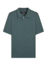 Polo Tricot Cotton Blend Zíper Bottle Mescla
