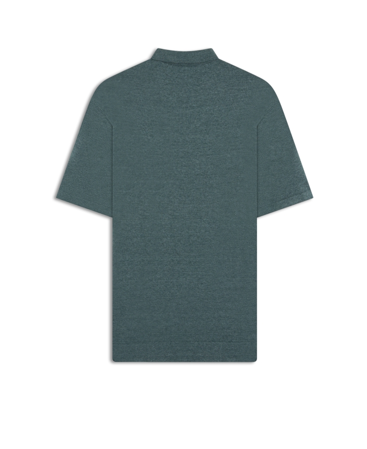 Polo Tricot Cotton Blend Zíper Bottle Mescla