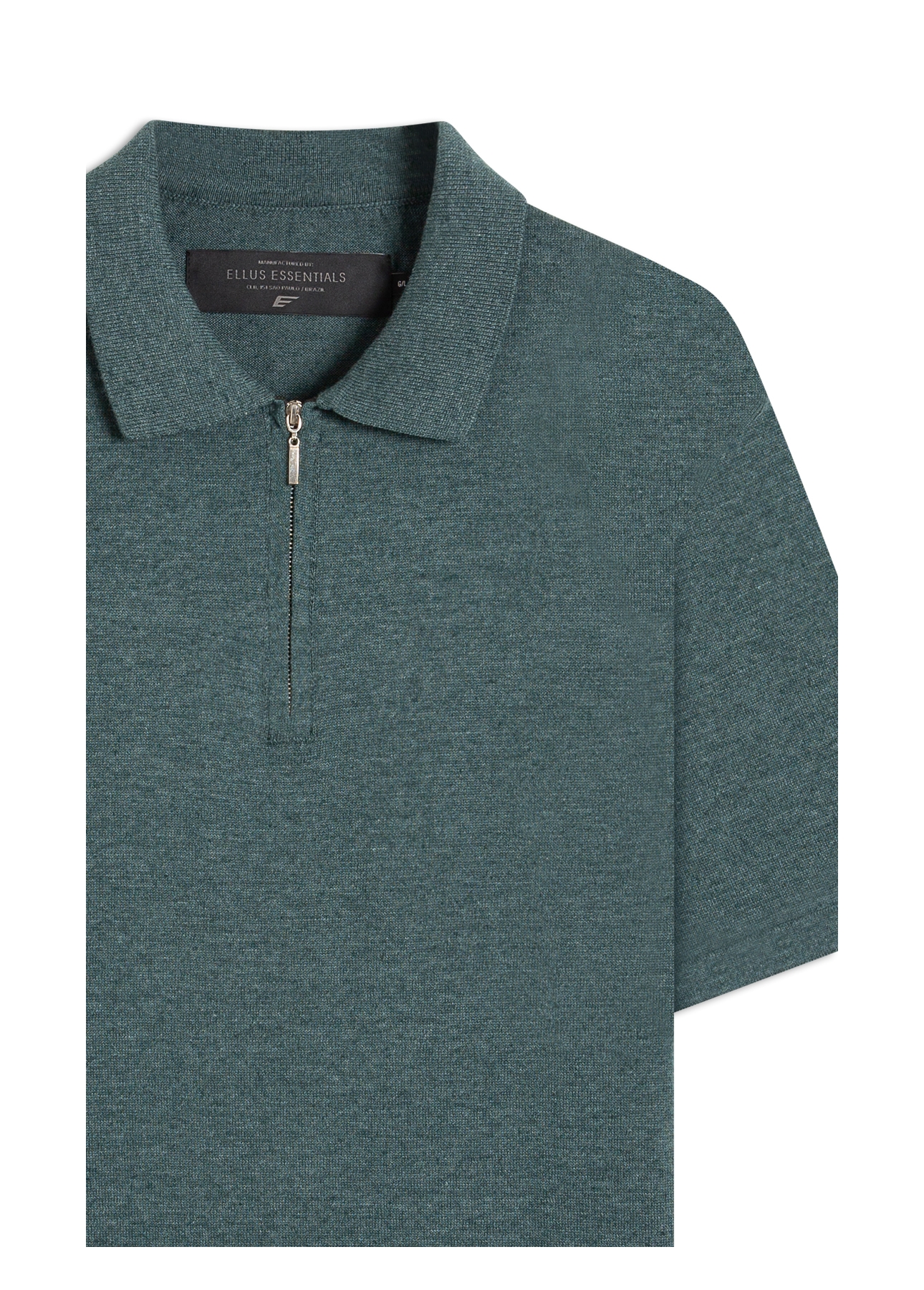 Polo Tricot Cotton Blend Zíper Bottle Mescla