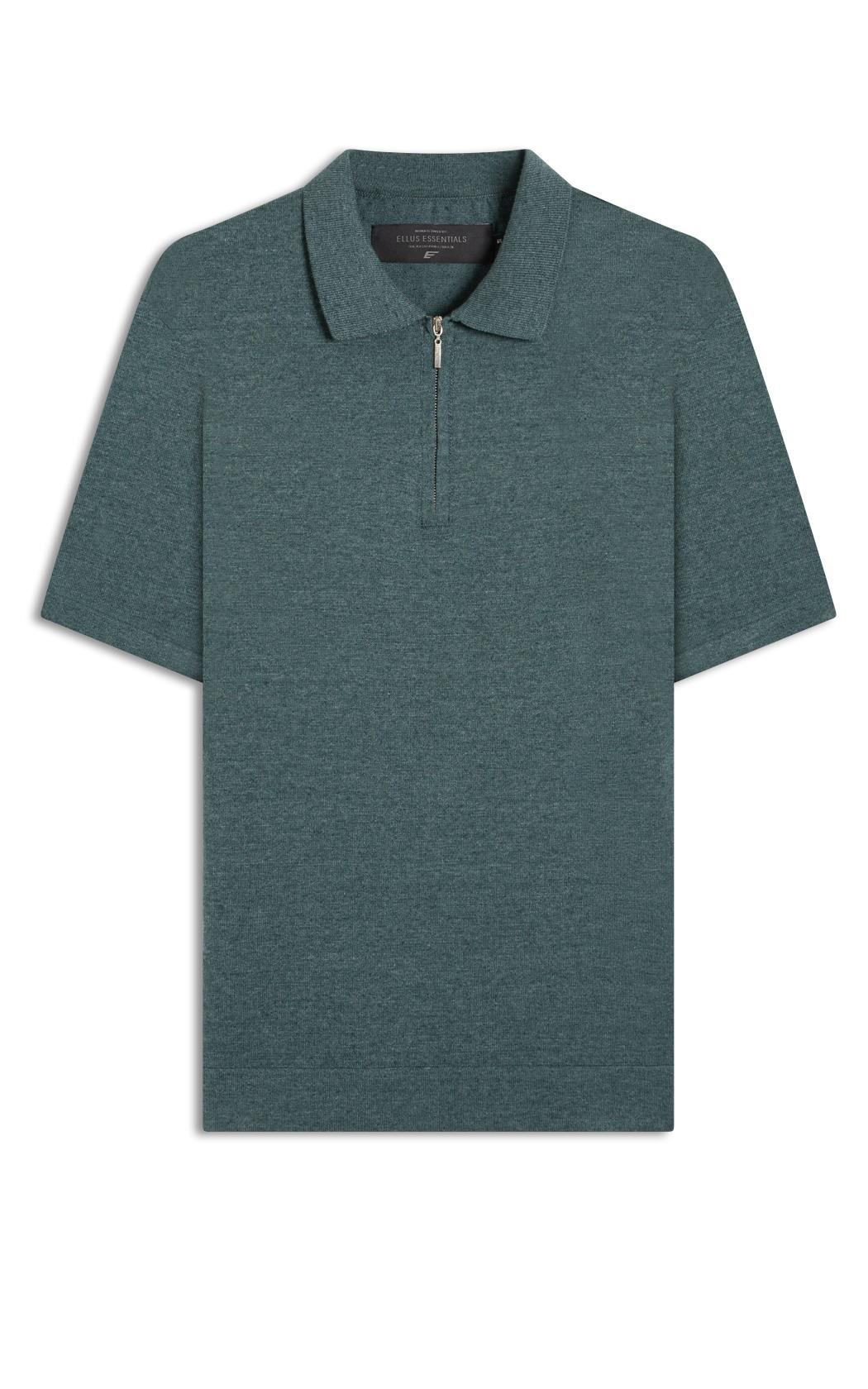 Polo Tricot Cotton Blend Zíper Bottle Mescla