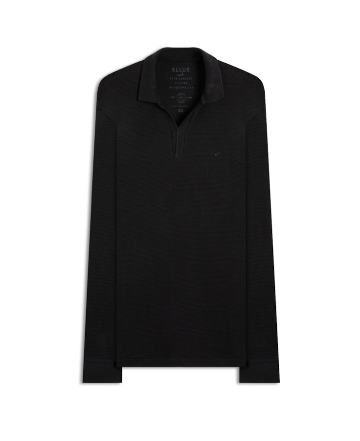 Polo Tricot Fine Ellus Metal Preto