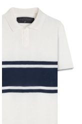 Polo Tricot Jersey Strip Off White