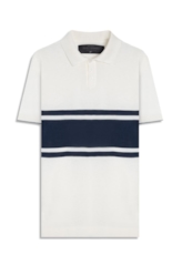 Polo Tricot Jersey Strip Off White