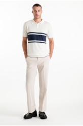 Polo Tricot Jersey Strip Off White