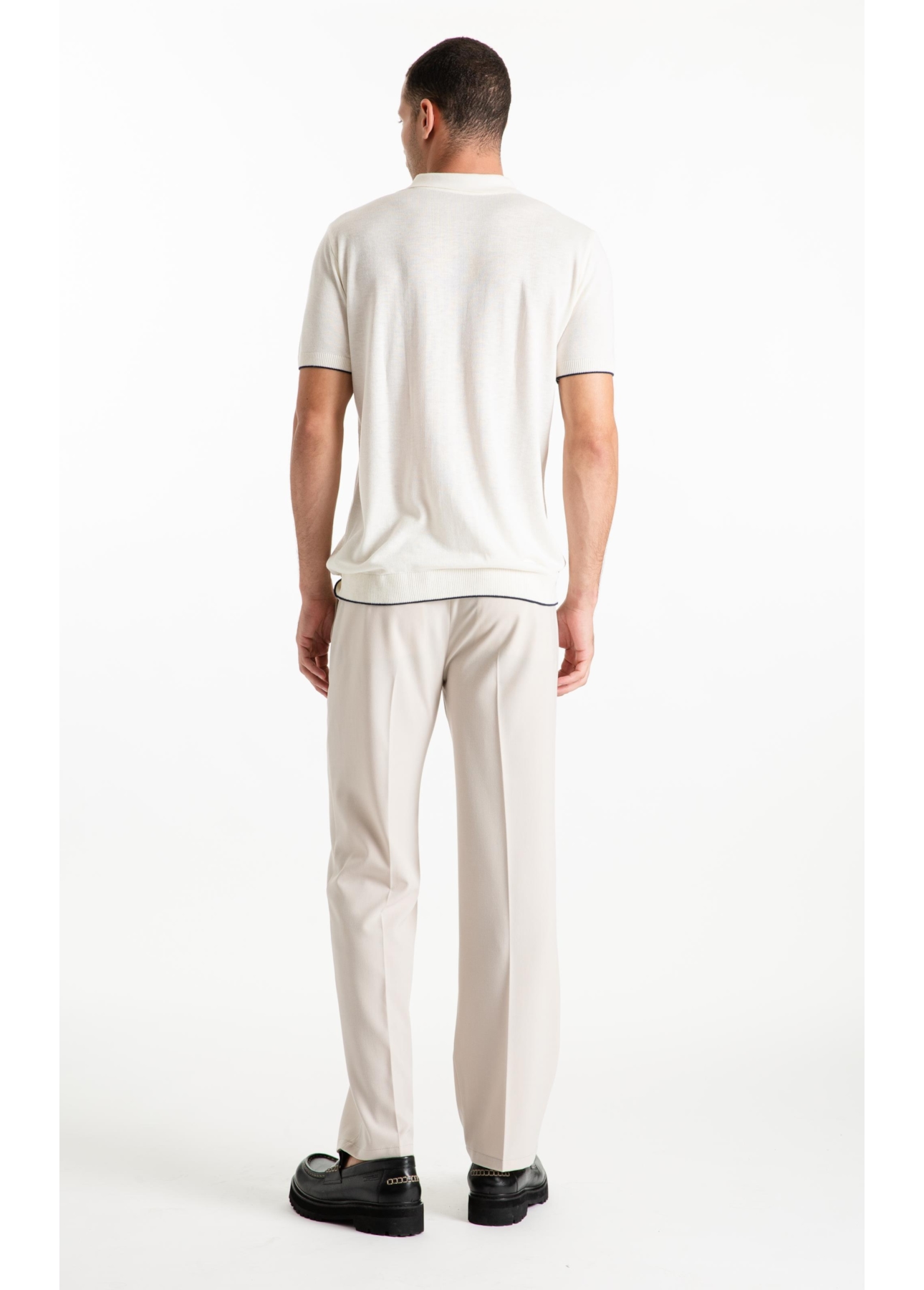 Polo Tricot Jersey Strip Off White