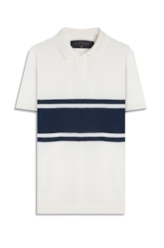 Polo Tricot Jersey Strip Off White