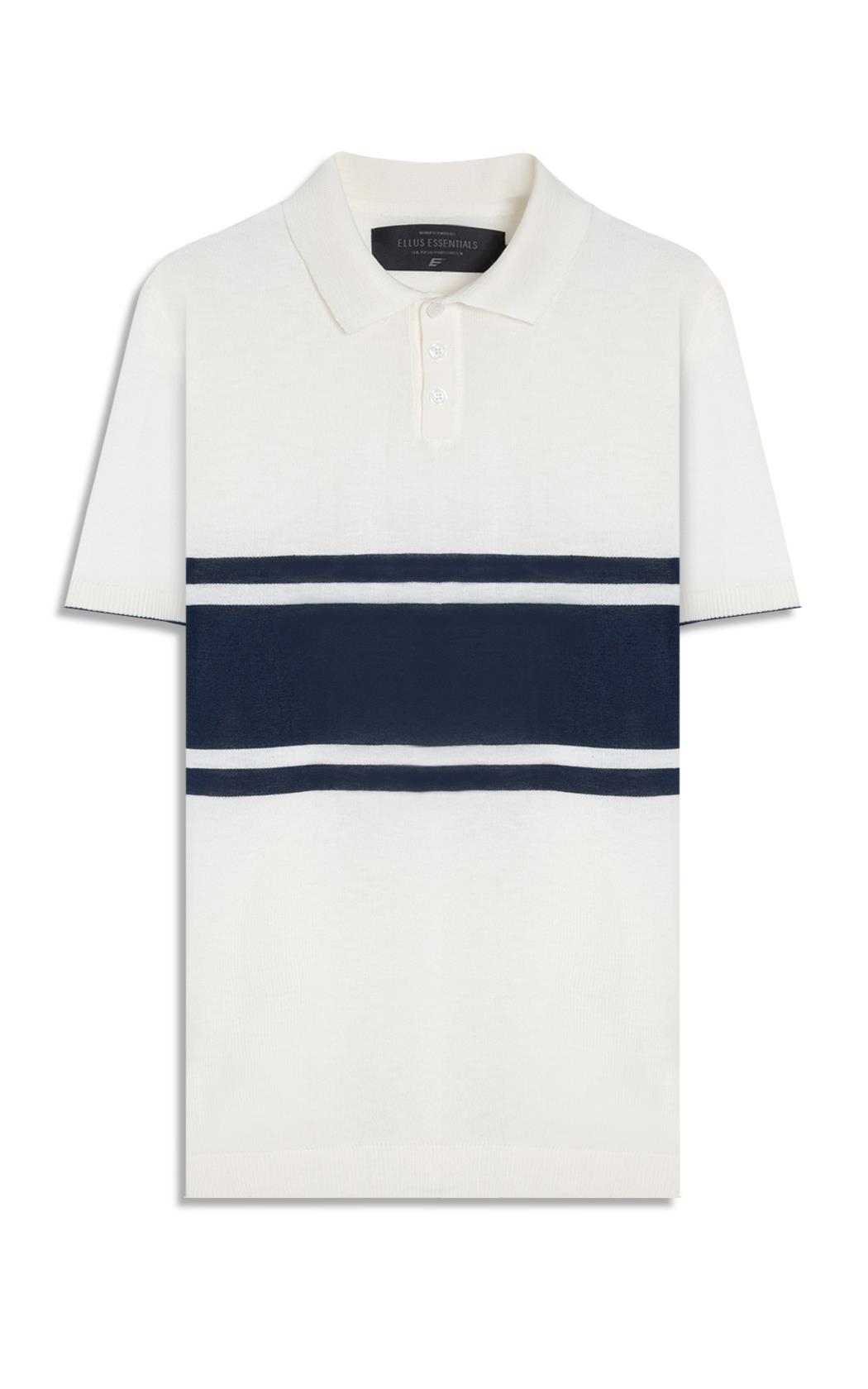 Polo Tricot Jersey Strip Off White