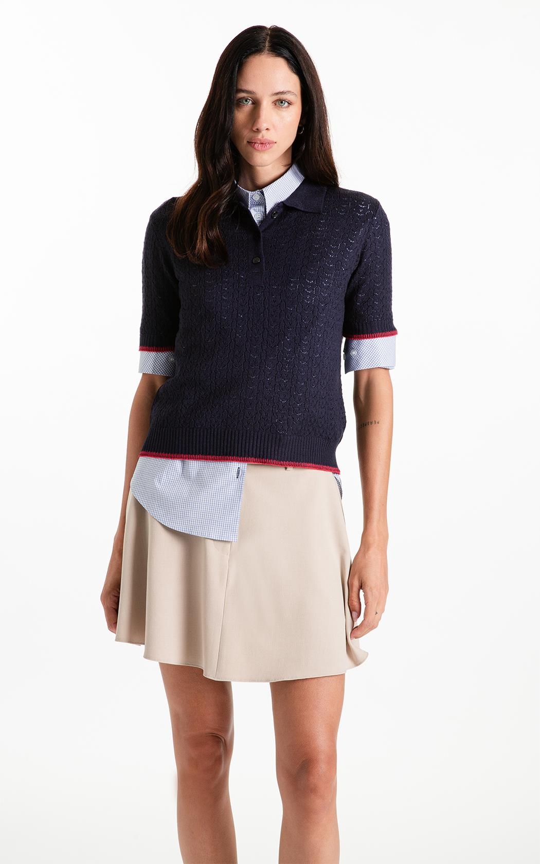 トップス tdk_void polo Polo V Preta Texturizada Vidic - VIDIC▸® | Loja Online