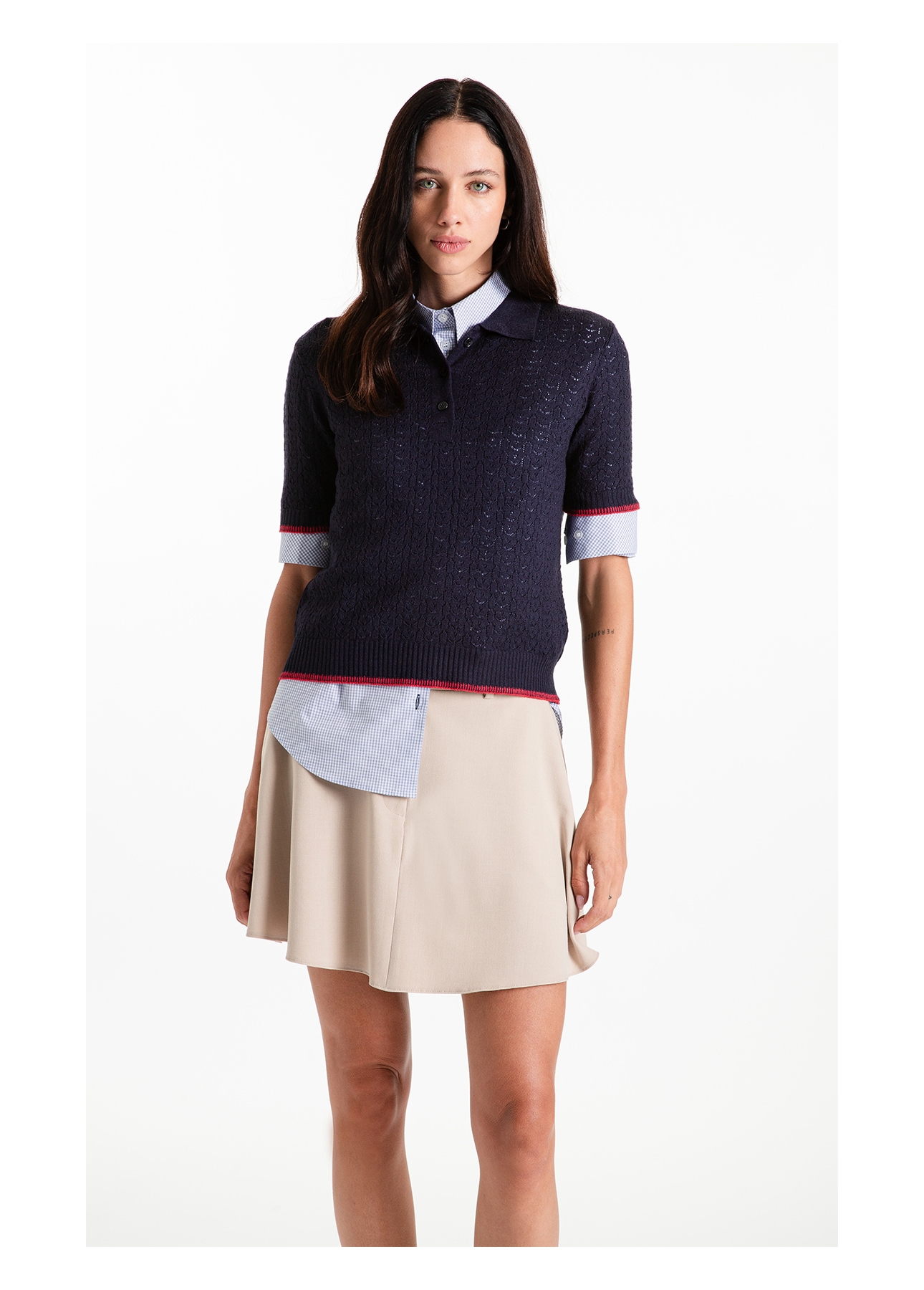 Polo Tricot Power Knit Piping Dark Navy