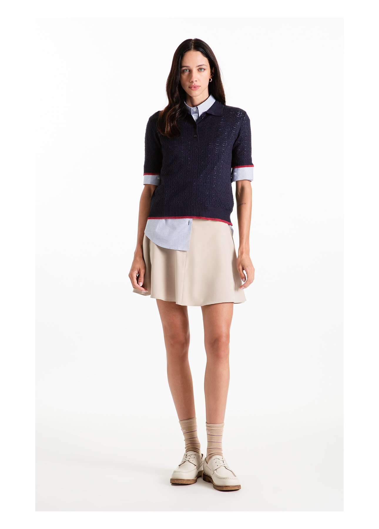 Polo Tricot Power Knit Piping Dark Navy