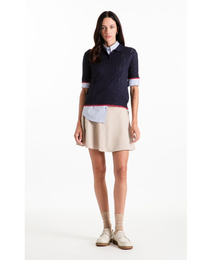 Polo Tricot Power Knit Piping Dark Navy