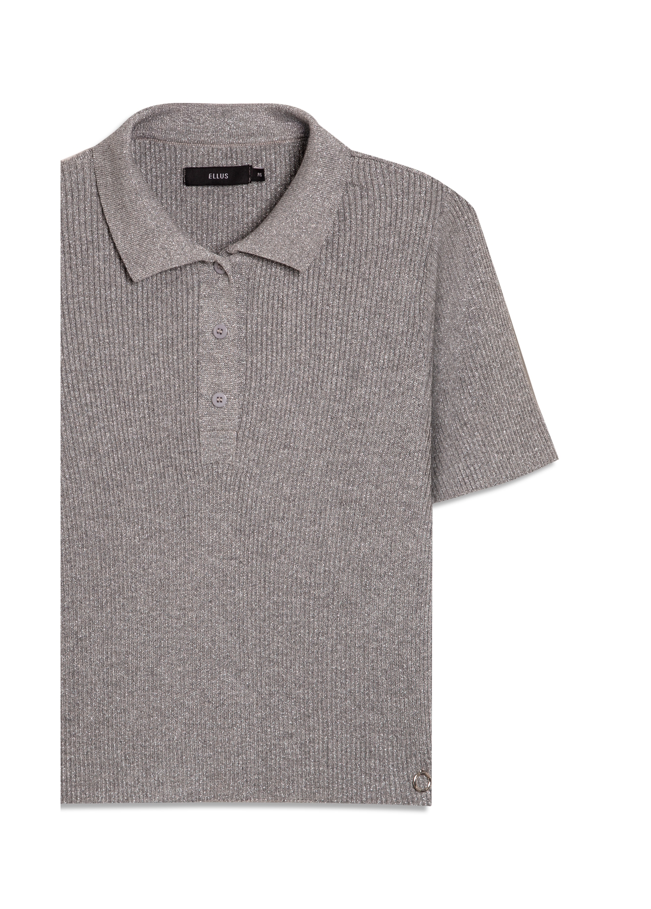 Polo Tricot Ribbed Knit Prata
