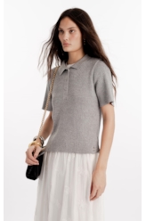 Polo Tricot Shine Prata