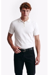 Polo Tricot Visco Blend Polo Button Jersey Mc Off White