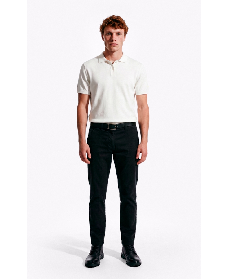Polo Tricot Visco Blend Polo Button Jersey Mc Off White