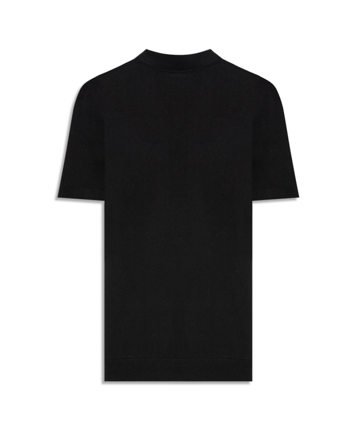 Polo Tricot Visco Blend Polo Button Jersey Mc Preto