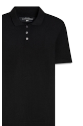 Polo Tricot Visco Blend Polo Button Jersey Mc Preto