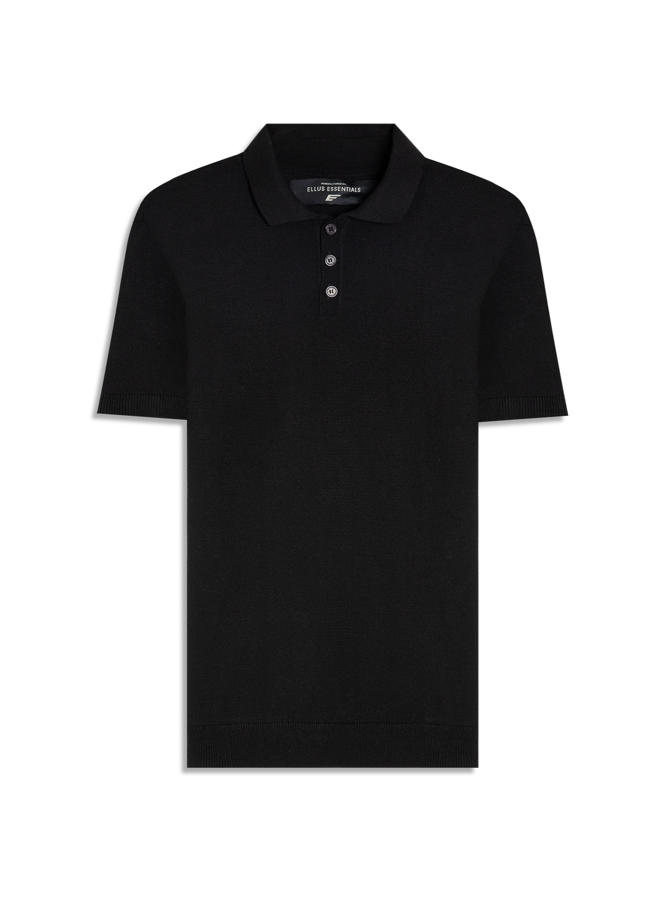Polo Tricot Visco Blend Polo Button Jersey Mc Preto