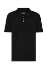 Polo Tricot Visco Blend Polo Button Jersey Mc Preto