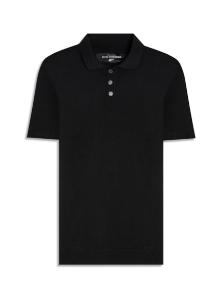 Polo Tricot Visco Blend Polo Button Jersey Mc Preto