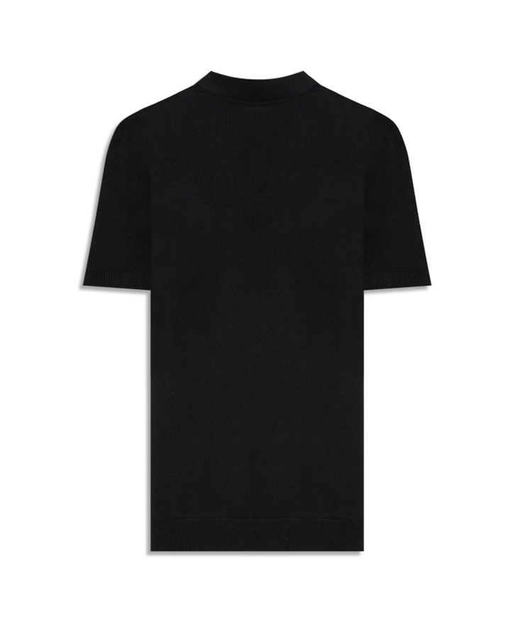 Polo Tricot Visco Blend Polo Button Jersey Mc Preto