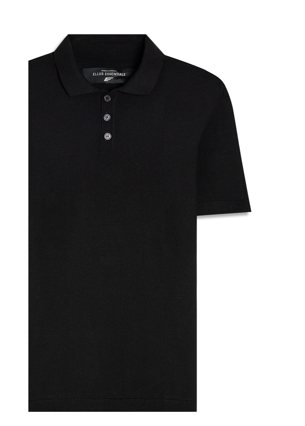Polo Tricot Visco Blend Polo Button Jersey Mc Preto