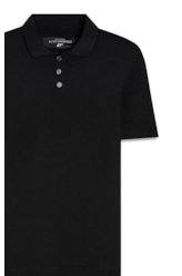 Polo Tricot Visco Blend Polo Button Jersey Mc Preto