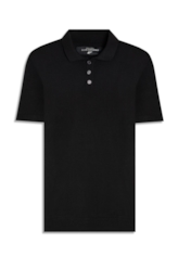 Polo Tricot Visco Blend Polo Button Jersey Mc Preto