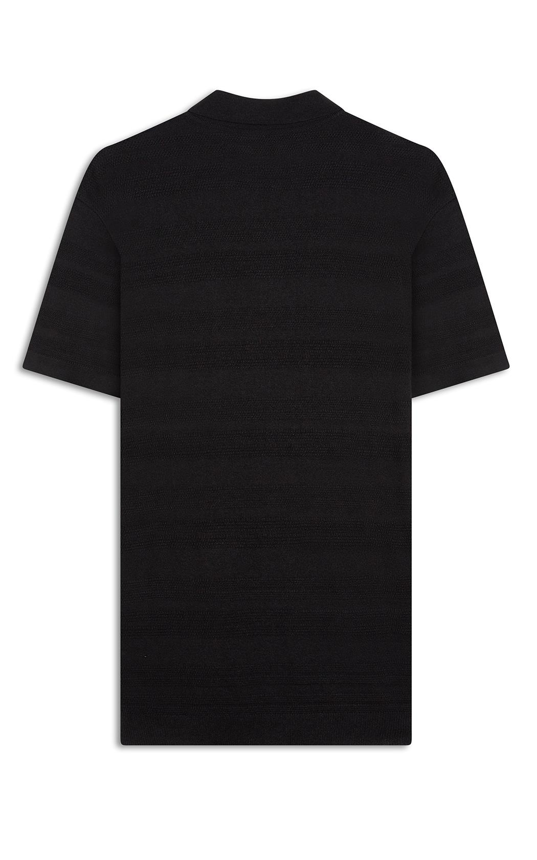 Polo Tricot Visco Blend Texture Preto