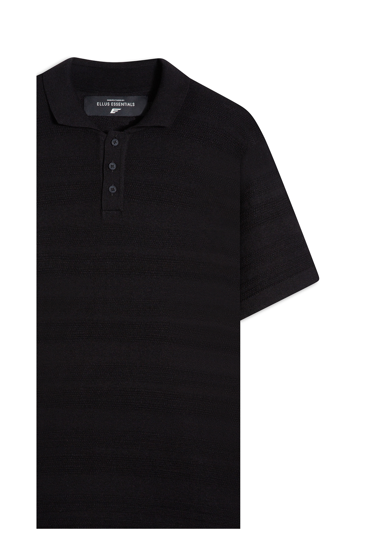 Polo Tricot  Visco Blend Texture Preto