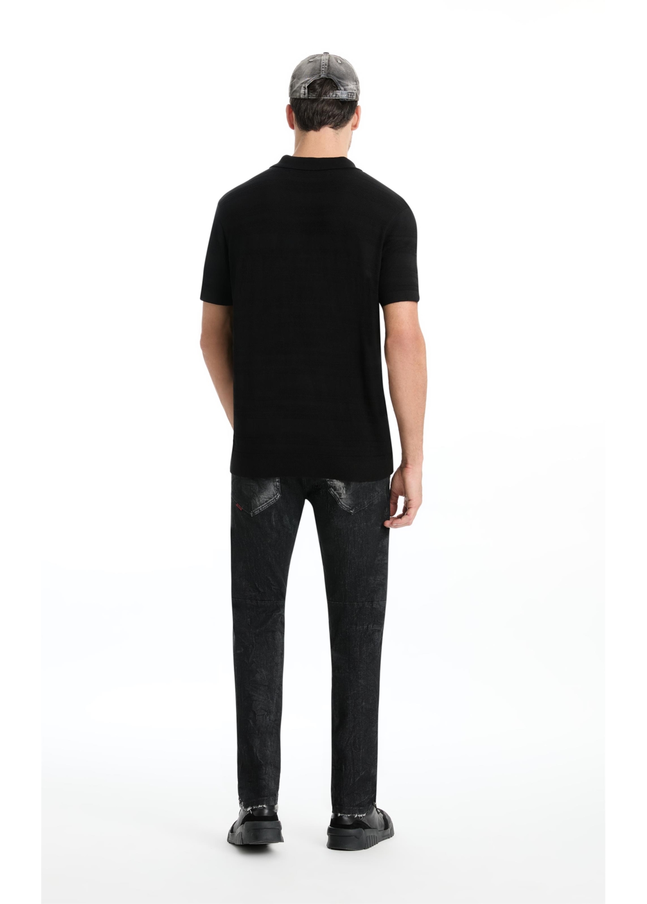 Polo Tricot  Visco Blend Texture Preto