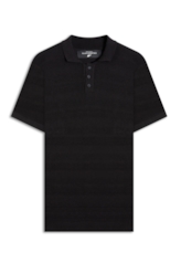 Polo Tricot  Visco Blend Texture Preto