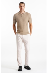 Polo Visco Mescla Polo Waffle Areia