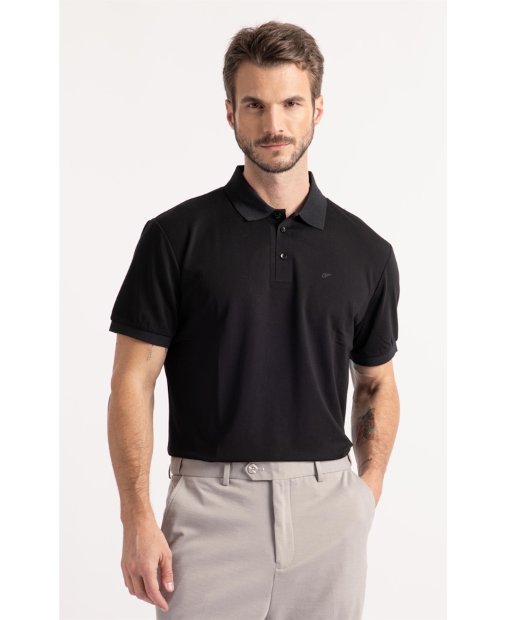 Polo Visco Nylon Ellus Classic Mc Preto