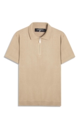 Polo Visco Tricot Areia