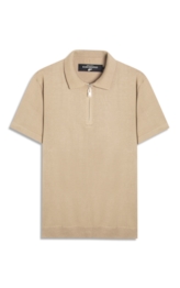 Polo Visco Tricot Areia