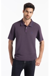 Polo Waffle College Shield Roxo