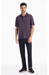Polo Waffle College Shield Roxo