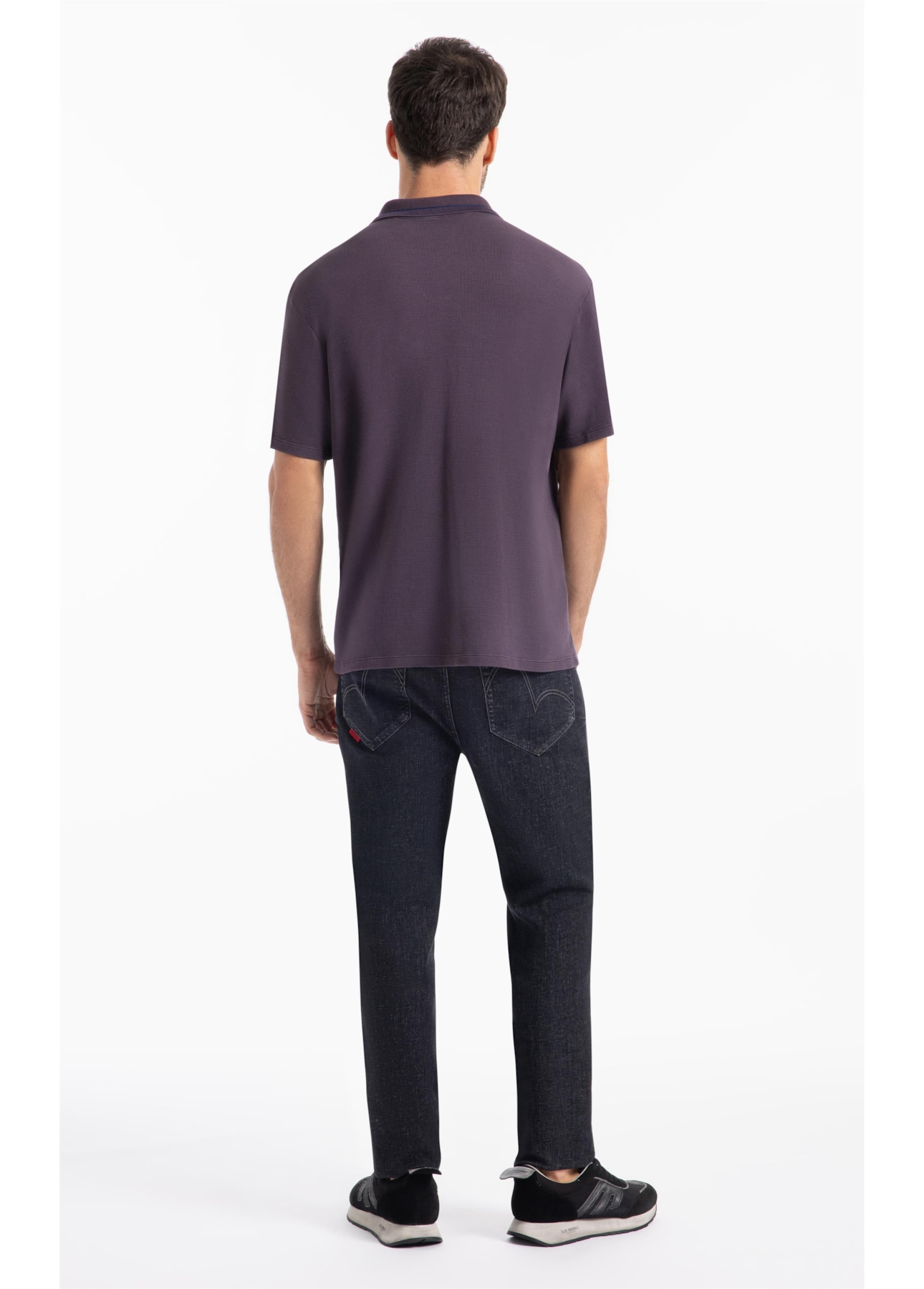 Polo Waffle College Shield Roxo