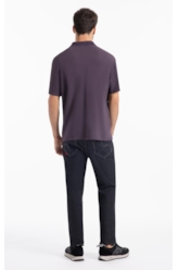 Polo Waffle College Shield Roxo
