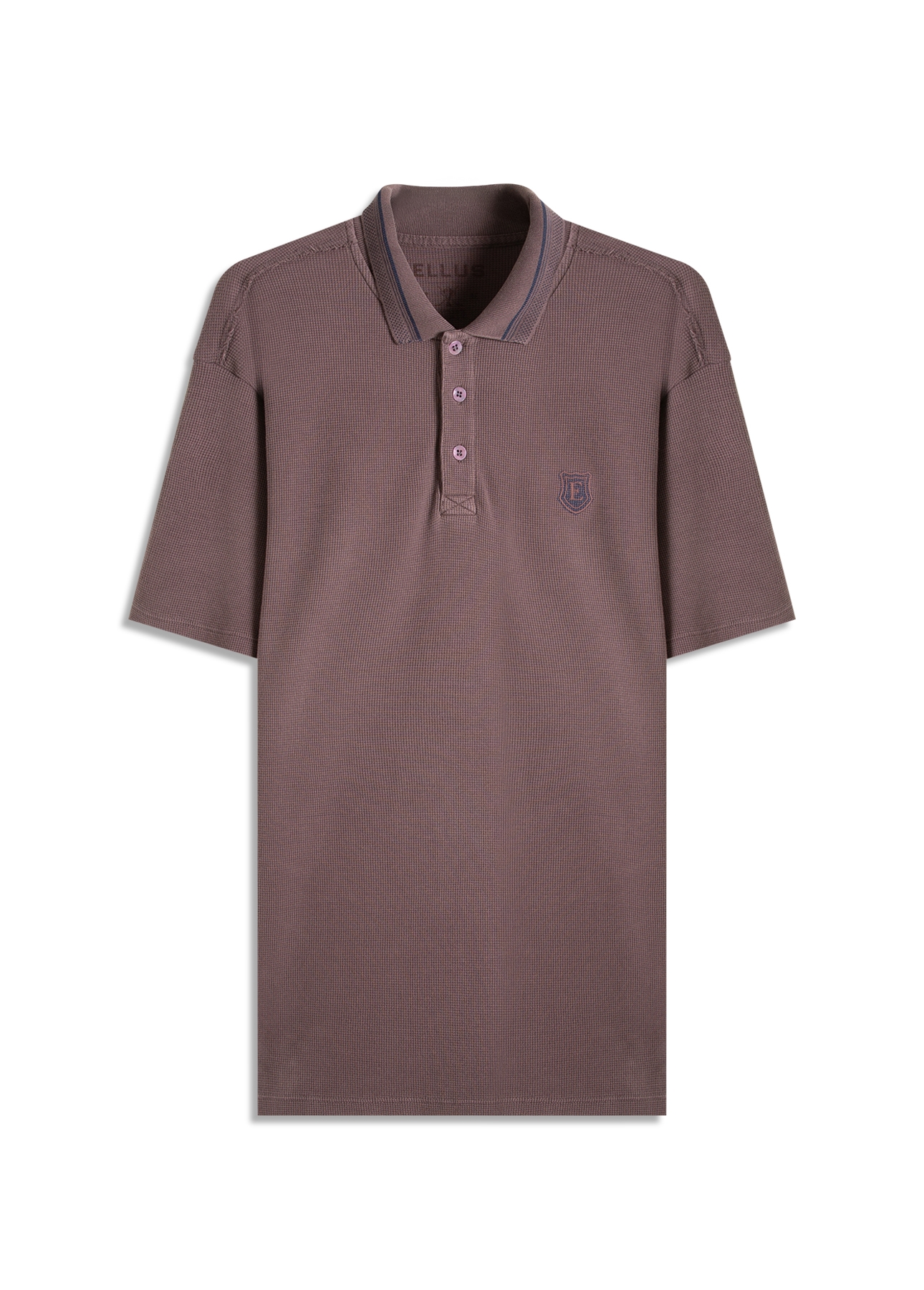 Polo Waffle College Shield Roxo