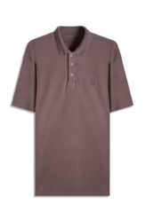 Polo Waffle College Shield Roxo