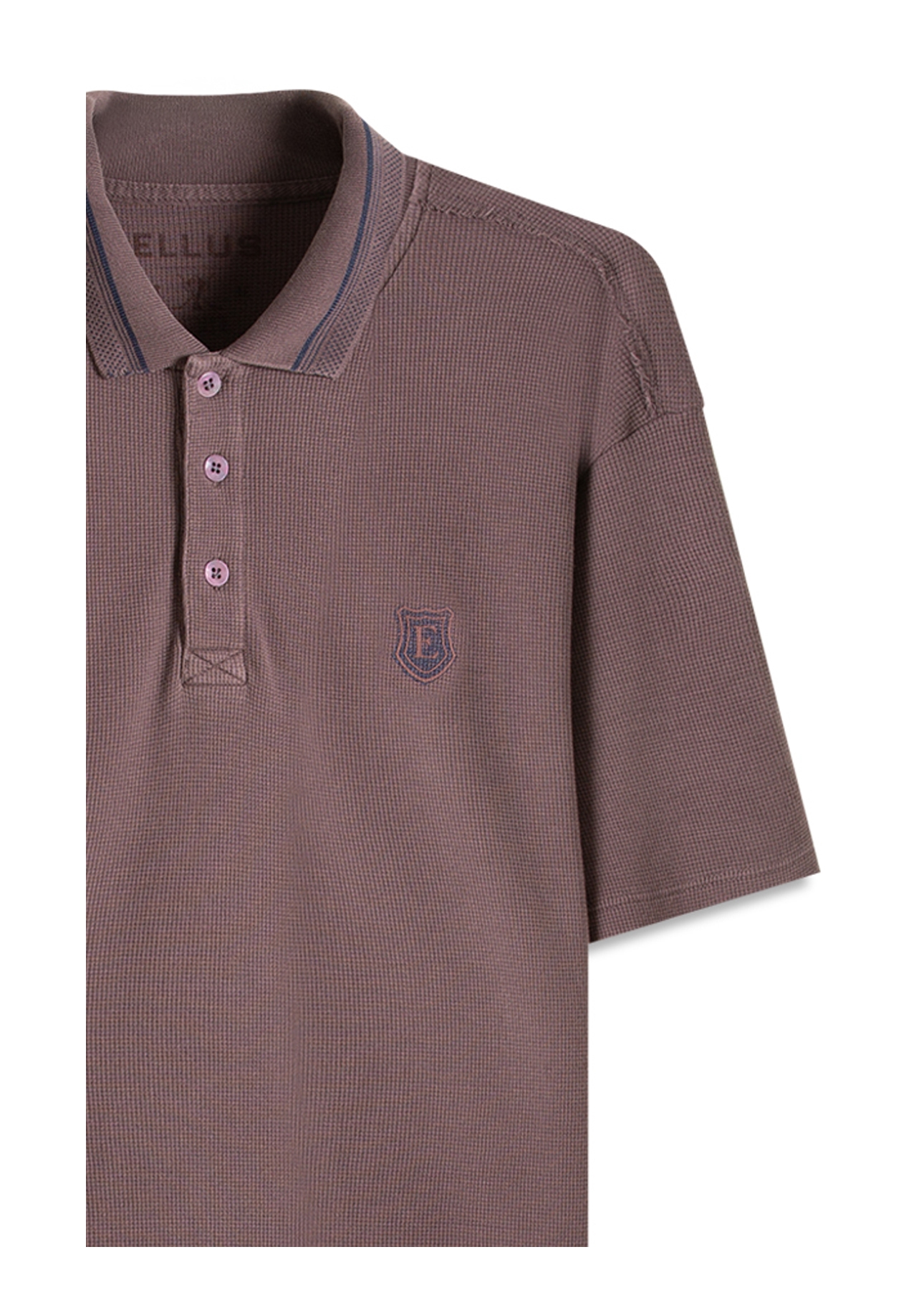 Polo Waffle College Shield Roxo