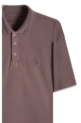 Polo Waffle College Shield Roxo