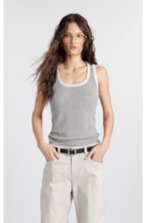 Polotricot Ribbed Knit Piping Prata