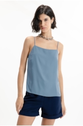 Regata Back Strappy Azul Seco