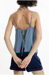 Regata Back Strappy Azul Seco